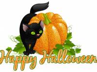 Черная кошка на хэллоуин картинка мерцающая